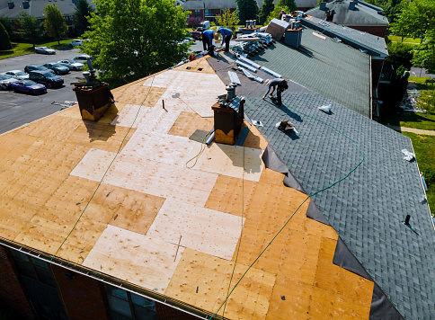 Construction worker on roof